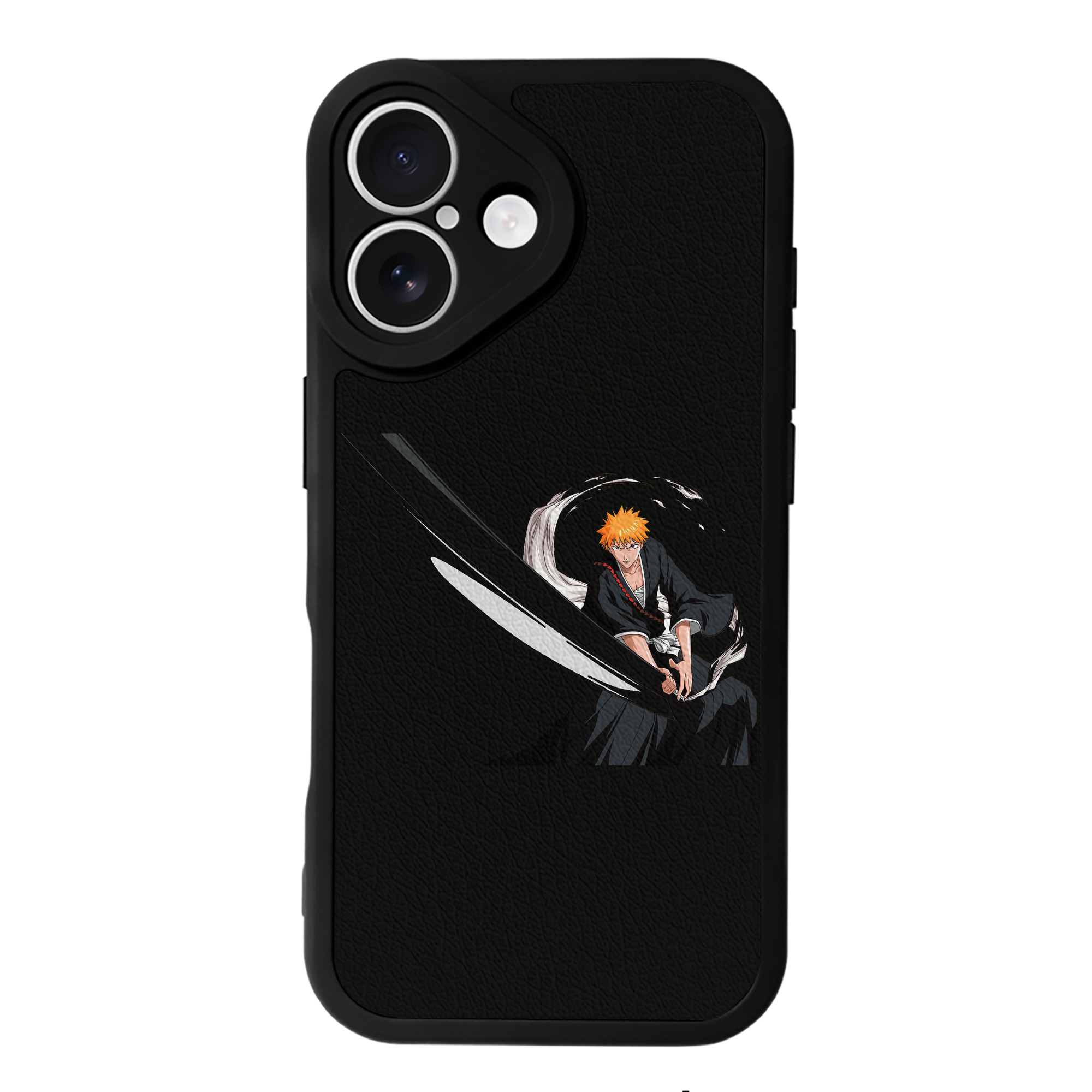 ブリーチ 黒崎一護（くろさき いちご）BLEACH Kurosaki Ichigo 【iPhone 16シリーズ対応】シリコンスマホケース（レザー調） 材質：シリコン